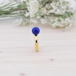 Anillo Aro Esfera Azul de Oro - Imagen 2