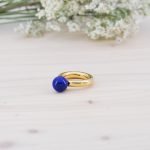 Anillo Aro Esfera Azul de Oro - Imagen 3
