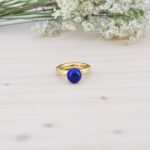 Anillo Aro Esfera Azul de Oro - Imagen 4