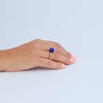 Anillo Aro Esfera Azul de Oro - Imagen 5