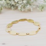Pulsera Oval de Plata de Ley Acabado Oro